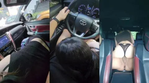 Đang lái xe thì em tụt quần ra mút làm anh phải làm nháy